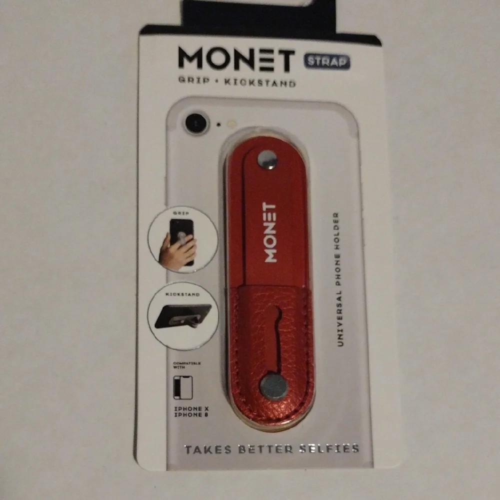 Monet Red Universal Phone Holder with Grip and Kickstand